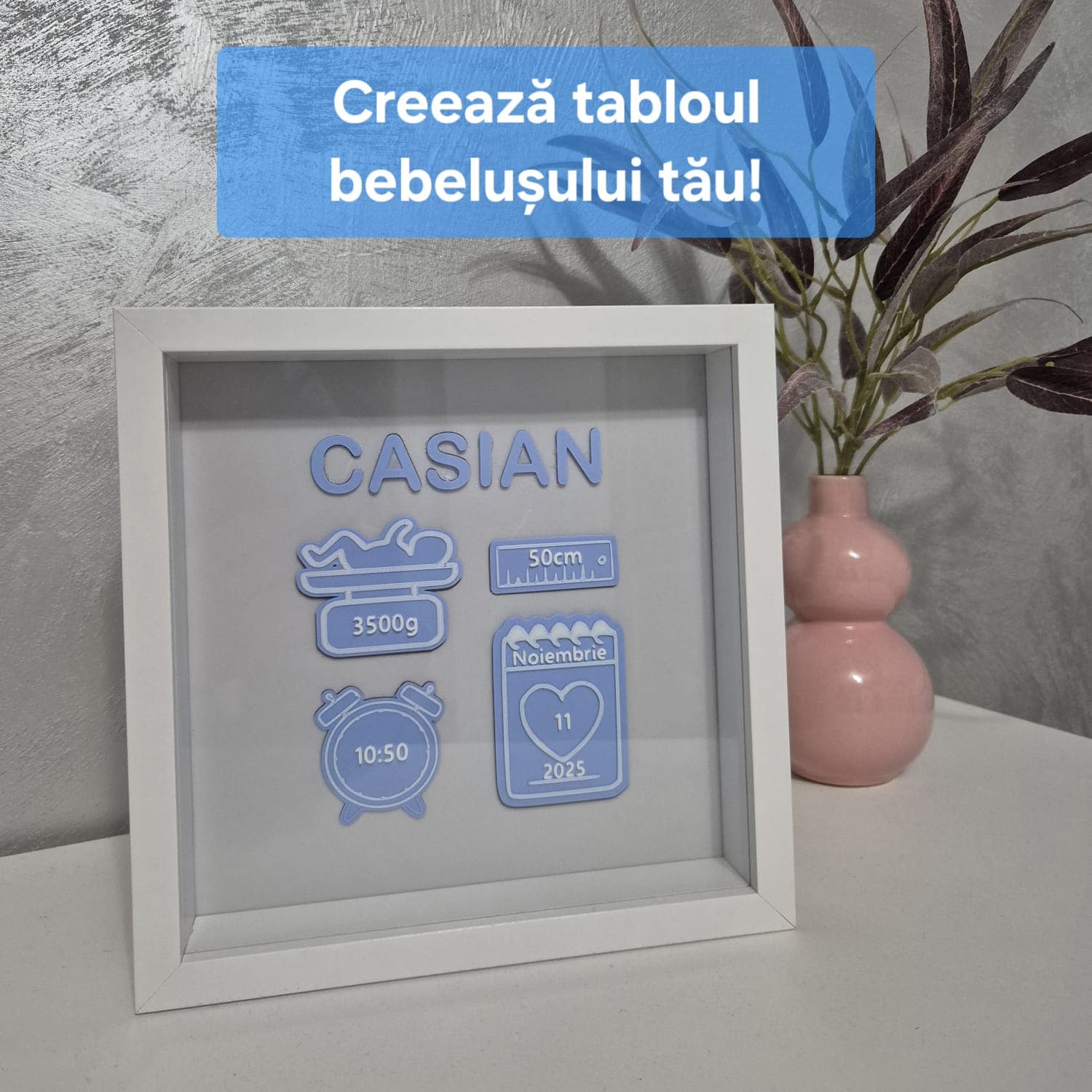 Tablou Cu Detalii Naștere – Model Premium - Imagine 1